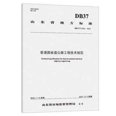 [N]普通国省道公路工程技术规范(DB37T4556-2022)/山东省地方标准-151144328
