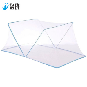 鋆珑 可折叠免安装单开门加密网眼蚊帐(无底、带固定器)80x190cm 顶