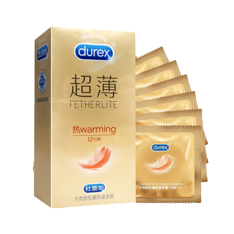 杜蕾斯天然胶乳橡胶避孕套(热感超薄装)Durex 热感超薄避孕套 12只