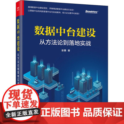 正版数据中台建设 从方法论到落地实战 电子工业出版社 彭勇 中高层管理人员数据战略数据中台建设实践指导教材教程书籍