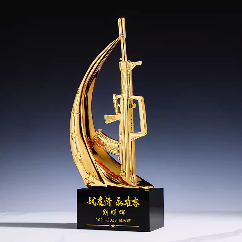 退伍八一军人纪念品送战友礼品定制品创意军旅老兵退役纪念品奖杯