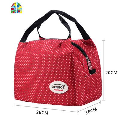 男女生带饭的餐包上班防水防油大号大容量袋子手提便当保温饭盒袋 FENGHOU 民族风紫红