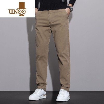 YANXU秋季新款休闲裤男直筒修身轻奢商务长裤男士潮流百搭纯色裤子