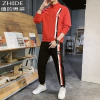 SUNTEK春秋季男士卫衣套装两件运动休闲装痞帅潮牌男装一套搭配帅气潮流卫衣