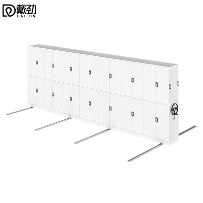 戴劲手动密集架钢制移动柜档案柜轨道手摇式密集资料柜一列七组每立方单价