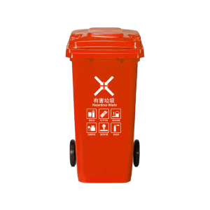 秦泰(Cqint) QTRASH 有害垃圾 带轮分类标识垃圾桶 240L 红色