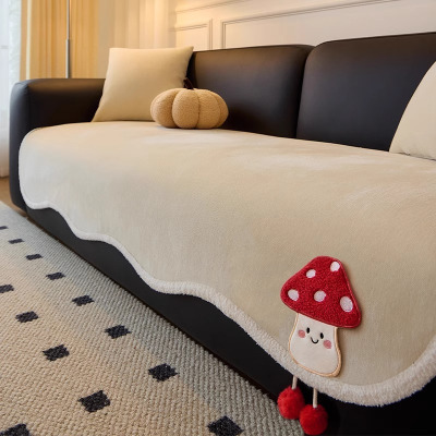 款四季通用不规则一片式高级感雪尼尔防滑防猫抓皮沙发专用垫