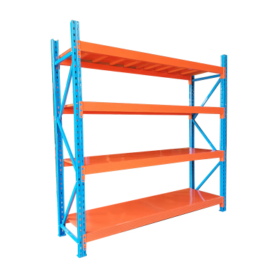 臻远 ZY4121551重型货架置物架四层主架 蓝+橘红 1500*600*2000mm 300kg