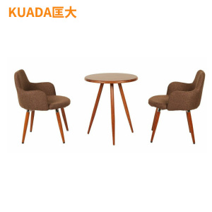 匡大 商务洽谈椅组合时尚休闲椅高脚沙发椅1桌2椅组合 KDXXY-JSD02 棕色一桌两椅