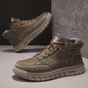 马丁靴男士高帮英伦皮面复古工装靴子秋冬季时尚男鞋Men Boot