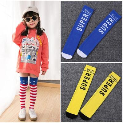 咫尚女童长筒袜夏季薄款儿童过膝袜学生足球袜男纯棉运动袜宝宝防蚊袜