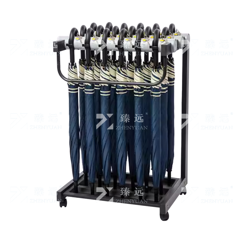 臻远 ZY4080126商用雨伞架带锁收纳置物架铁艺伞架子 含18把单人伞