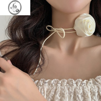 JiMi小众复古银欲玫瑰花choker手工项圈手腕花项链女性感腰绳绑带