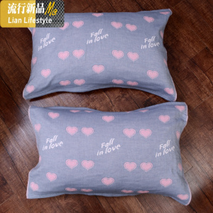 棉泡泡成人枕巾一对4五层吸汗不毛美式日式良品简欧风格2条装 三维工匠