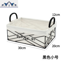 收纳篮铁艺桌面零食杂物收纳筐化妆品收纳北欧ins铁艺置物筐 三维工匠