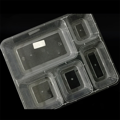 奥德鑫一次性PP餐盒 透明五格快餐盒饭1000ml *150个