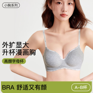 漫画胸圆圆杯外扩内衣女小胸聚拢显大无痕软支撑防下垂收副乳文胸