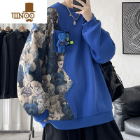 YANXU克莱因蓝小熊卫衣男潮ins520g美式hiphop外套oversize情侣装