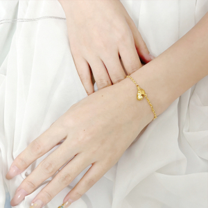 北京黄金女士足银手链日韩风格优雅时尚无镶嵌设计亮点潮流饰品