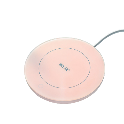 单独恒温器物生物可调茶具保温底座茶炉茶座暖奶器电热杯垫茶水加热恒温宝粉色