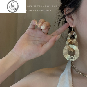 JiMi欧美时尚街拍耳环韩国简约百搭耳饰个性潮人夸张耳坠气质耳钉女长 均色