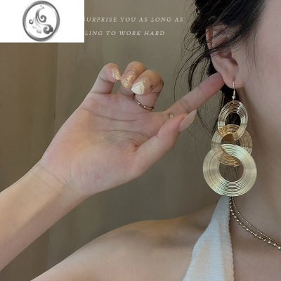 JiMi欧美时尚街拍耳环韩国简约百搭耳饰个性潮人夸张耳坠气质耳钉女长