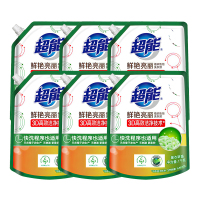 超能洗衣液鲜艳亮丽袋装 1kg*6 家用家庭装鲜艳亮丽低泡易漂薰衣草香持久留香