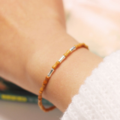 民族风纯天然手工编织时尚福慧佛珠男女橄榄核竹节手串手链送女朋友老婆情人节七夕生日礼物