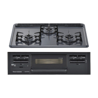 日本原装进口 RINNAI林内嵌入式烤箱灶METAL系列三眼灶简配黑色 RB32AM5H2S-BW-LPG液化气60cm