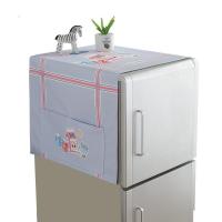 家柏饰(CORATED)日式棉麻混纺防水布艺罩单双对三开冰箱盖布收纳袋