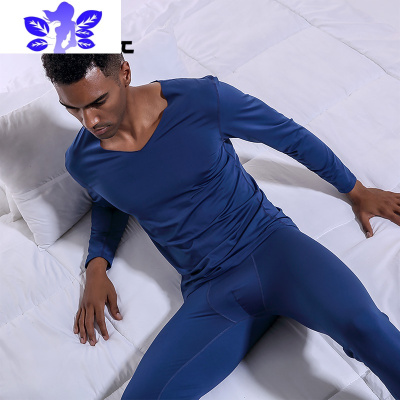 Ideamini男士大V领无痕防寒保暖内衣套装发热加绒紧身薄款秋衣秋裤棉毛衫