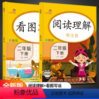 [正版]二年级下册同步训练看图说话写话训练阅读理解人教版全套2本小学生2年级语文练习册作文入门起步天天练每日一练专项训