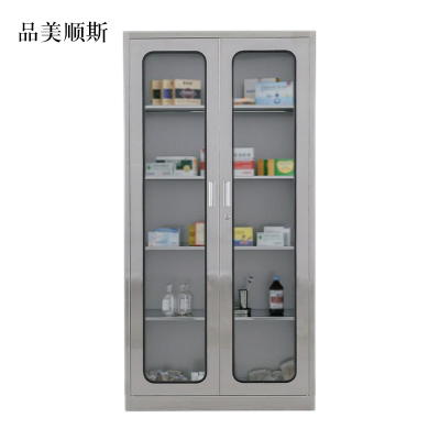 品美顺斯文件柜不锈钢柜子储物柜资料柜档案柜带锁文件柜304通玻文件柜