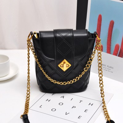 小亚天新款2020百搭手机包小包包斜挎包菱格链条迷你装零钱钥匙大屏女包黑色