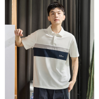 [2.5折价72元]唐狮夏季新款polo衫男士短袖白色拼接商务休闲上衣有带翻领t恤潮