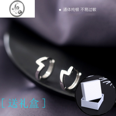 JiMi925银银耳圈女夏2022年新款潮z字夏季耳钉冷淡风耳环耳饰小众设计