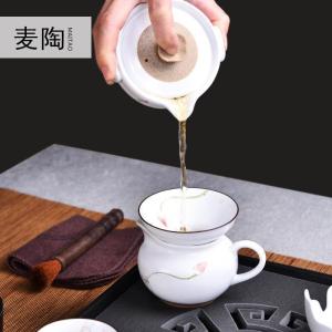 美帮汇乌金石茶盘茶具套装家用茶壶茶海手绘整套功夫茶具一壶四杯