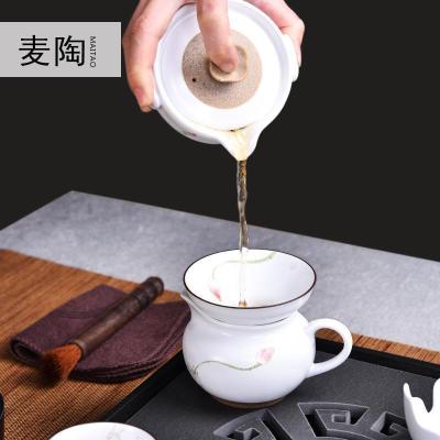 美帮汇乌金石茶盘茶具套装家用茶壶茶海手绘整套功夫茶具一壶四杯