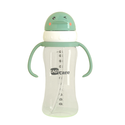 伊斯卡尔（EasyCare）学饮杯婴儿防漏防呛ppsu吸管杯宝宝水杯儿童喝水杯绿色320ml
