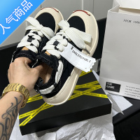 SUNTEK檀健次同款开口笑帆布鞋厚底增高笑脸休闲板鞋情侣男女夏季新款潮