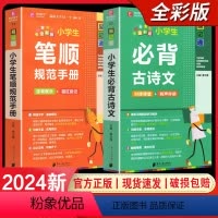 [2册]小学生笔顺手册+必背古诗文 小学通用 [正版]2024易佰图书易记通全彩版小学语文英语数学基础知识古诗文笔顺规范
