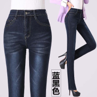 迪鲁奥(DILUAO)新款女装2021新款高腰小直筒涂层牛仔布裤女长裤大码弹力显瘦中年妈妈涂层牛仔布裤女装新款女装