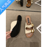 SUNTEK夏季外穿凉拖女鞋子2023年新款软底软面法式小众配裙子罗马风凉鞋