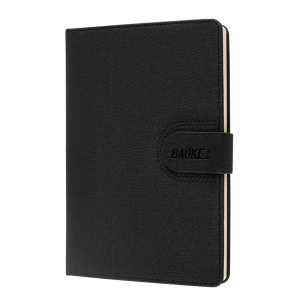 宝克(BAOKE) NB1525 笔记本皮面记事本日程本手账本学生日记读书笔记商务记录本加厚120页 1本装 黑色
