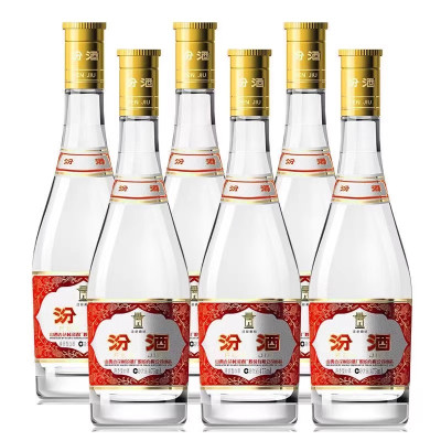山西汾酒玻汾53度黄盖汾酒475mL*6瓶玻瓶粮食白酒
