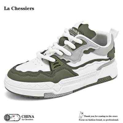 La Chessiers小白鞋2025新款春秋季透气百搭韩版潮流休闲运动鞋子男平底学生低帮港风板鞋