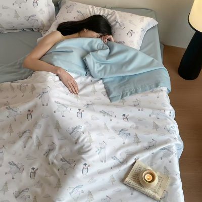 60支卡通印花莱赛尔天丝凉感夏凉被法式夏被空调被单双人丝滑薄被