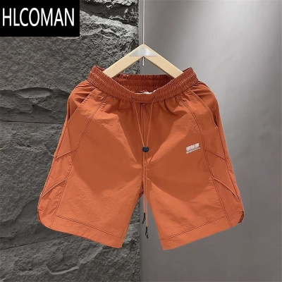 HLCOMAN凉感舒适高品质潮牌冰丝马裤运动休闲短裤男士夏季薄款宽松五分裤