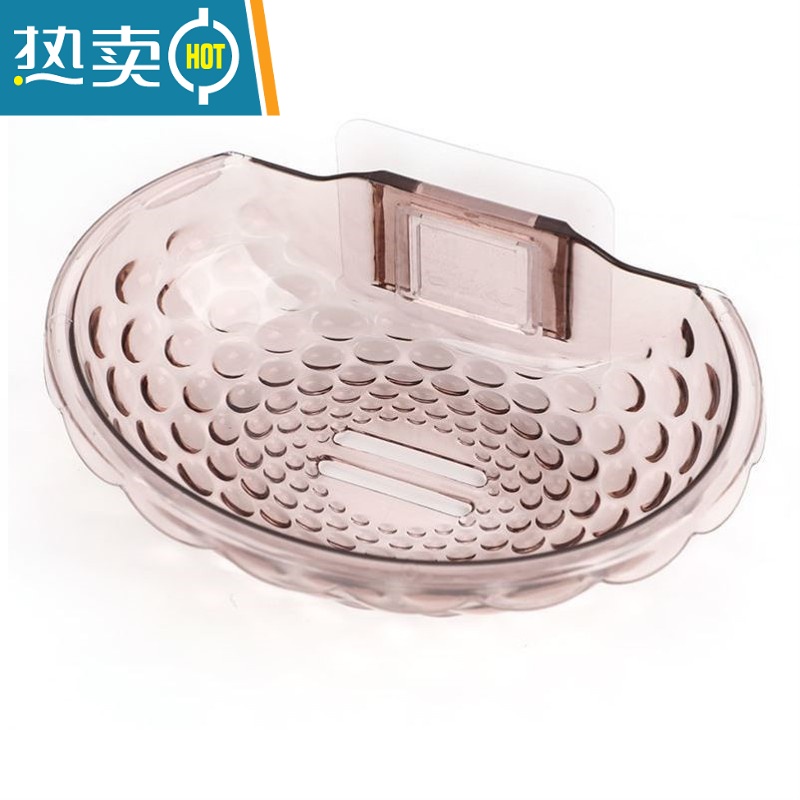 敬平肥皂盒架子沥水卫生间创意免打孔置物架家用壁挂式香皂盒 E81-轻奢咖2个