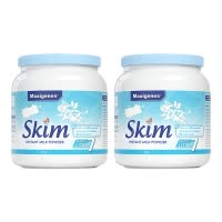 新效期[保税]2罐-美可卓(Maxigenes)蓝胖子蓝妹子脱脂高钙牛奶粉1kg澳洲进口脱脂成人奶粉中老年青少年